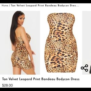 Pretty Little Thing Leopard Dress Brand New Size 4